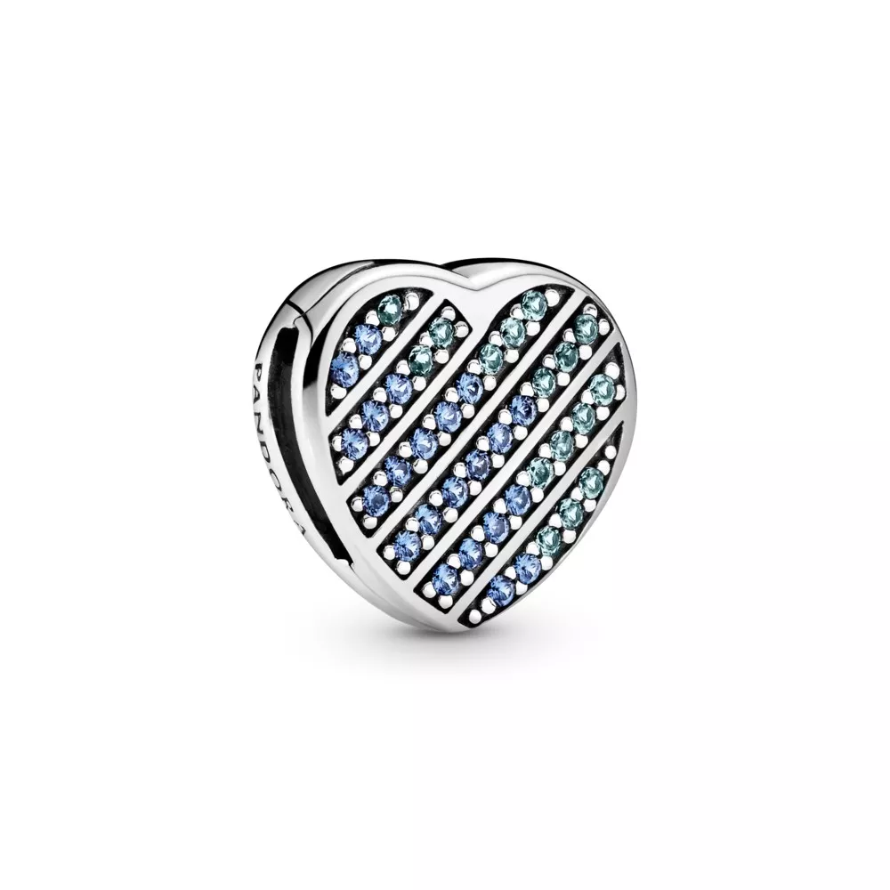 Clipe Pandora Reflexions Coração Em Pavé Azul Clipe Pandora Reflexions - 799346C01