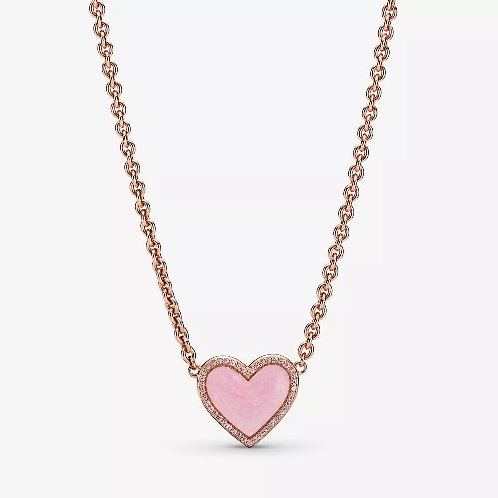Colar Coração Rosa Espiral Pandora Rose™ - 389279C01