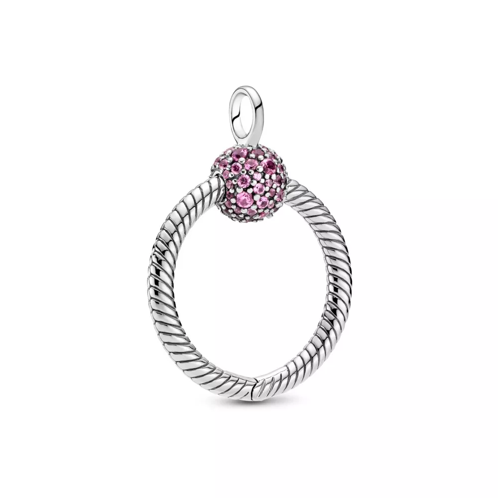 Pendente O Pandora Moments Pequeno Rosa Em Pavé - 399097C02
