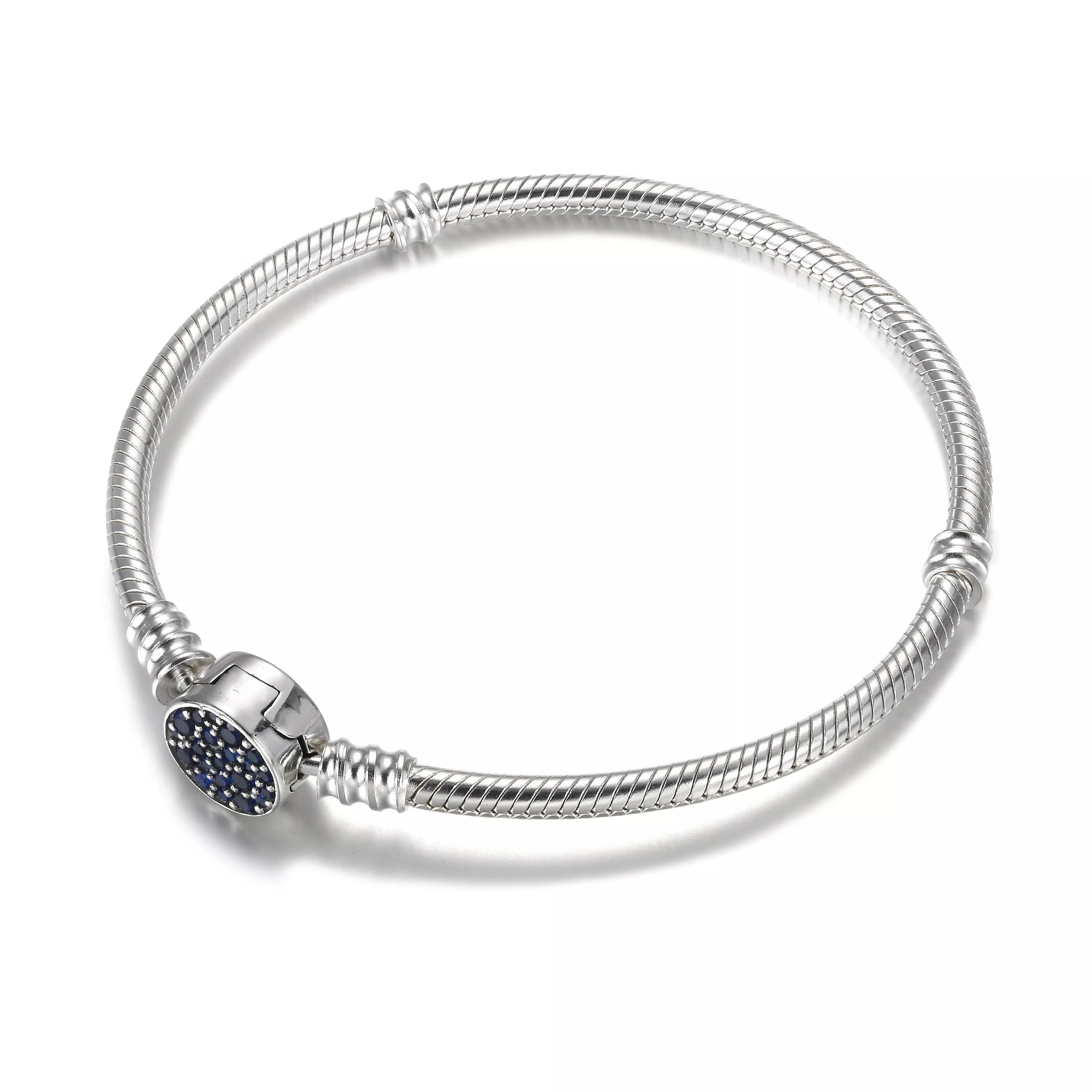 Pulseira snake com fecho em disco azul Pandora - 599288C01