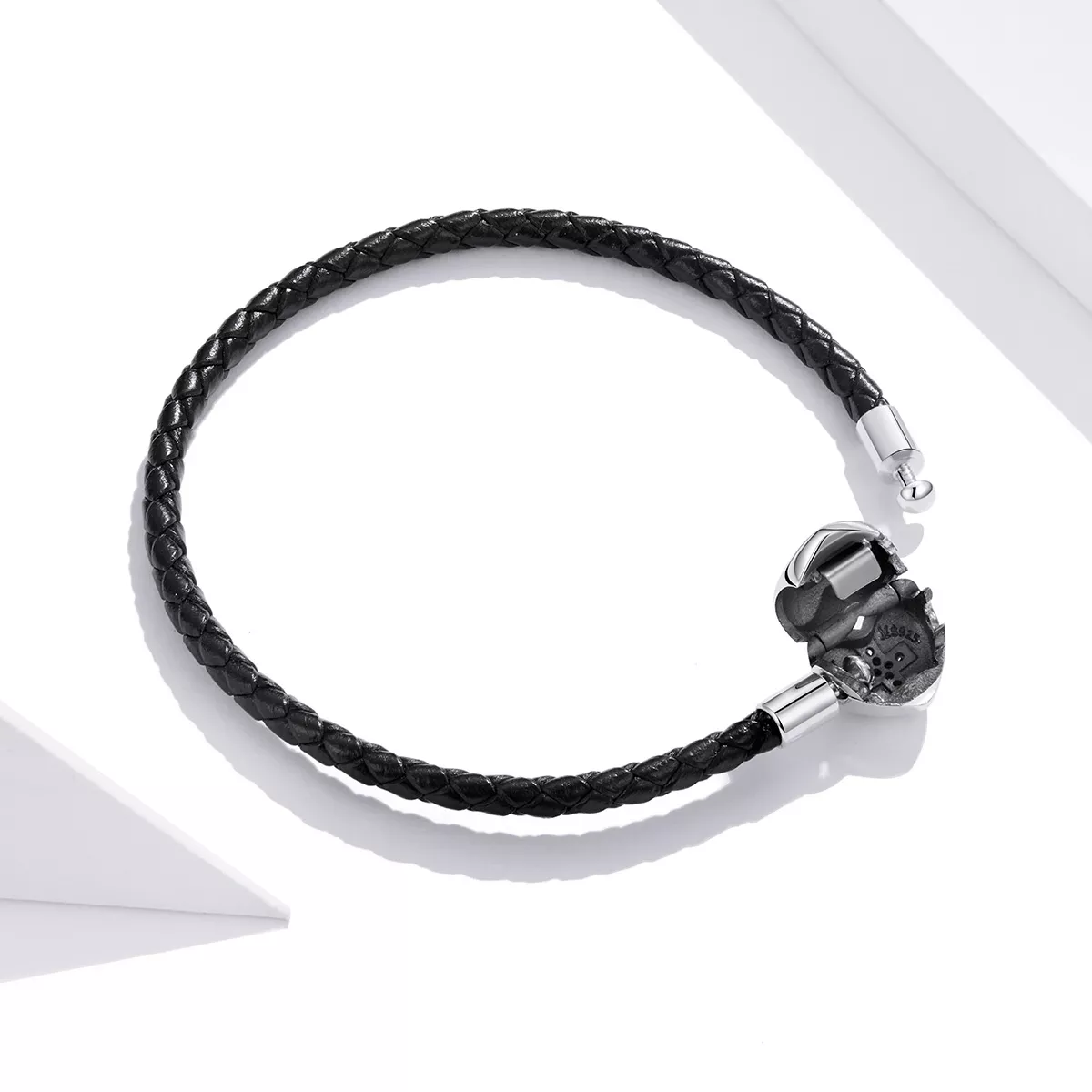 Bracelete Couro Cruz Moderno estilo Pandora - SCB205