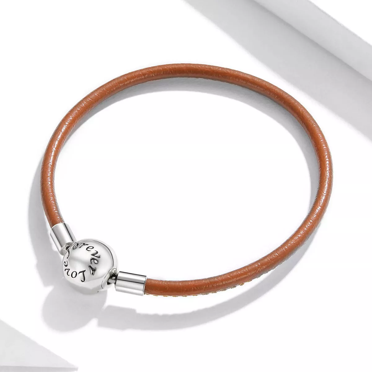 Bracelete Couro Família para sempre estilo Pandora - SCB215