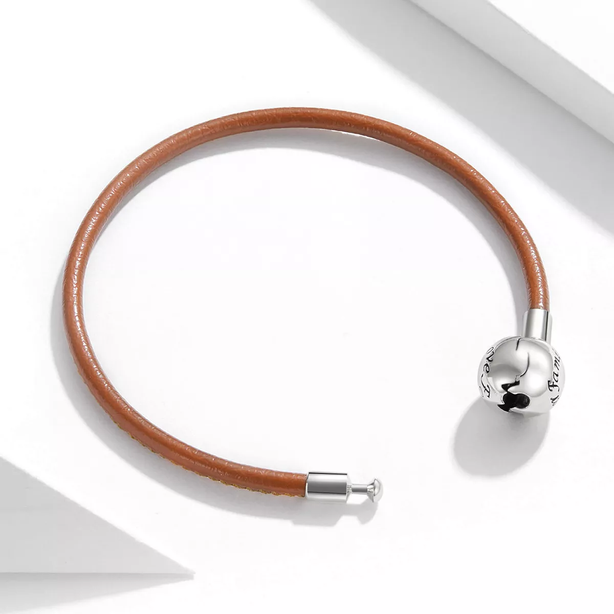 Bracelete Couro Família para sempre estilo Pandora - SCB215