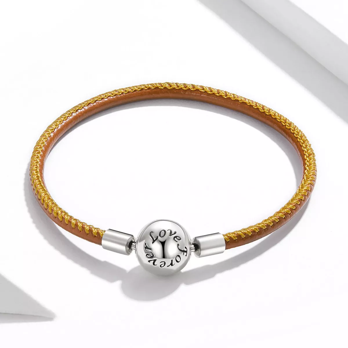 Bracelete Couro Família para sempre estilo Pandora - SCB215