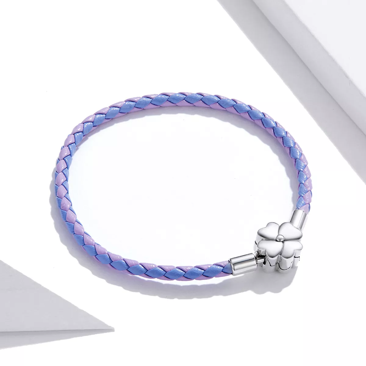 Bracelete Couro Trevo da Sorte estilo Pandora - SCB214