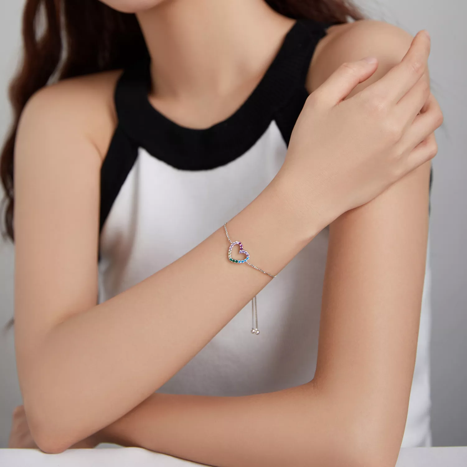 Pulseira Amor do arco-íris estilo Pandora - SCB216