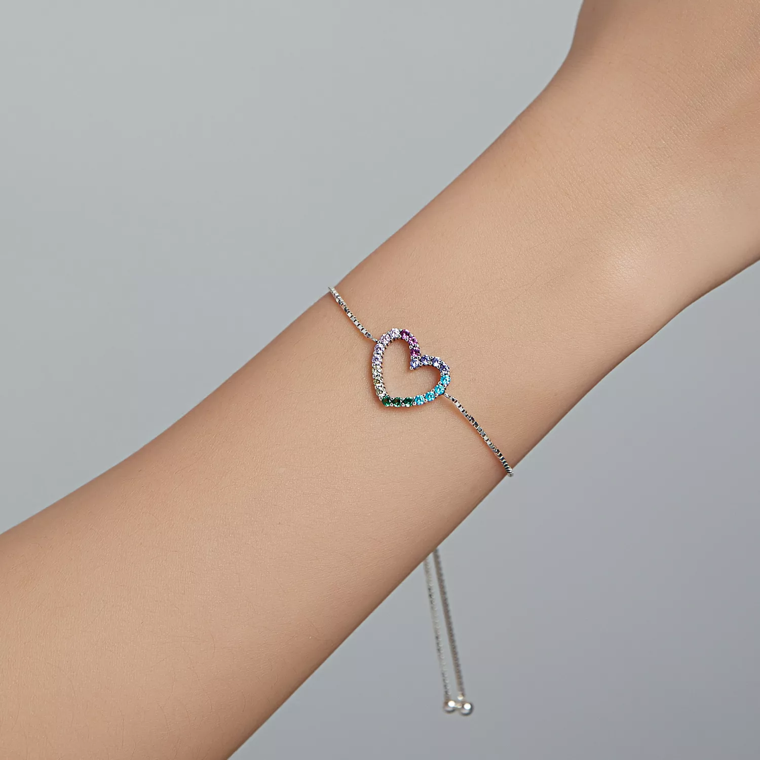 Pulseira Amor do arco-íris estilo Pandora - SCB216