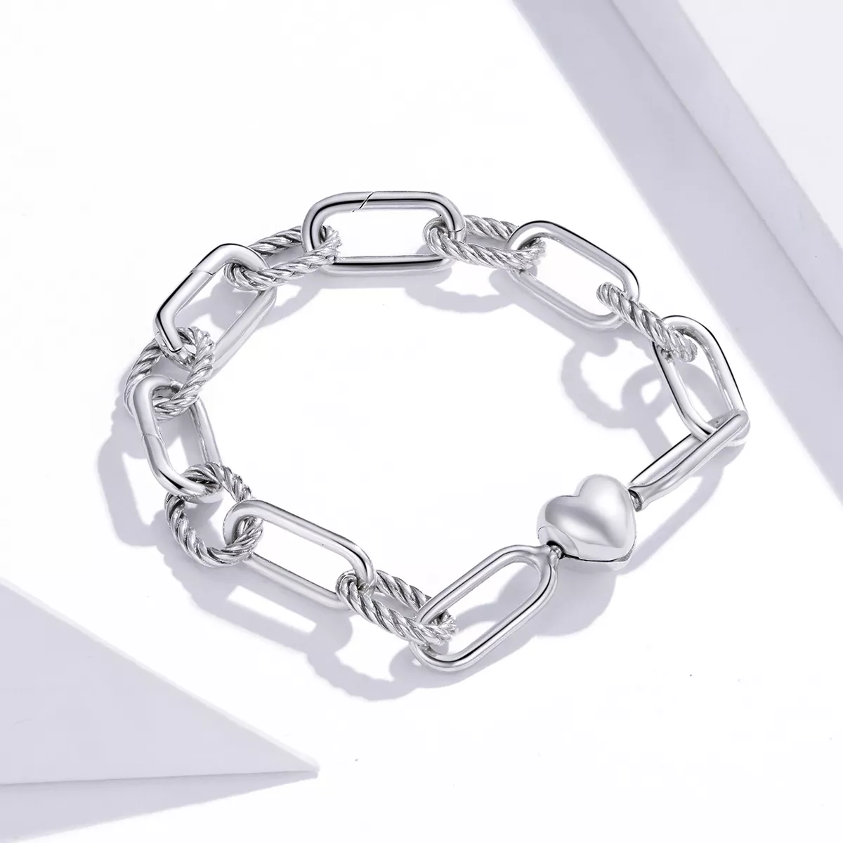 Pulseira Amor por clipes de papel estilo Pandora - SCB202