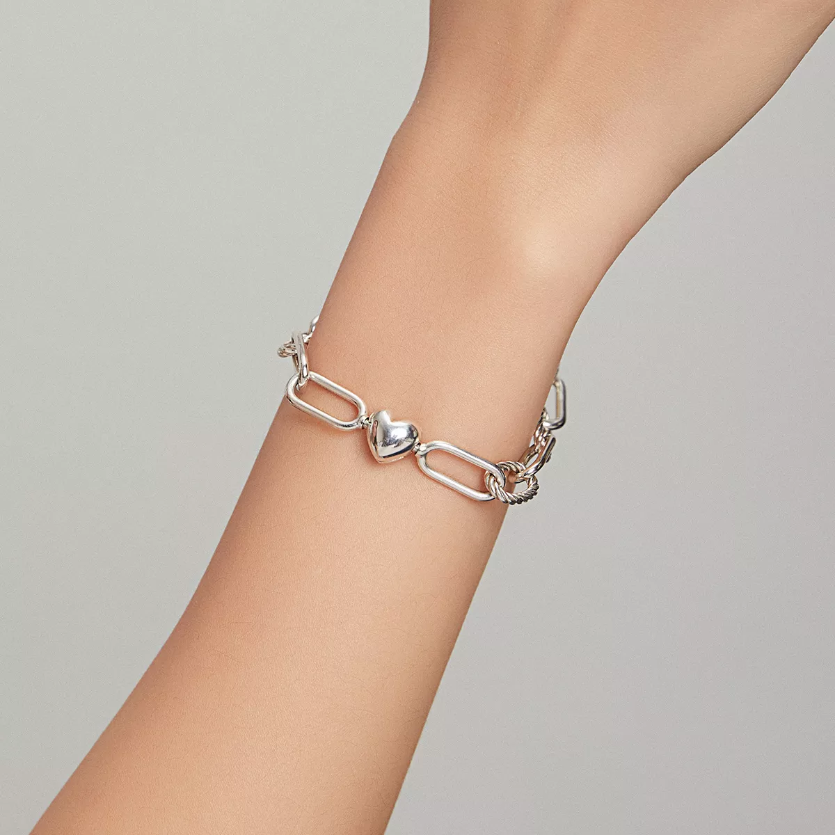 Pulseira Amor por clipes de papel estilo Pandora - SCB202