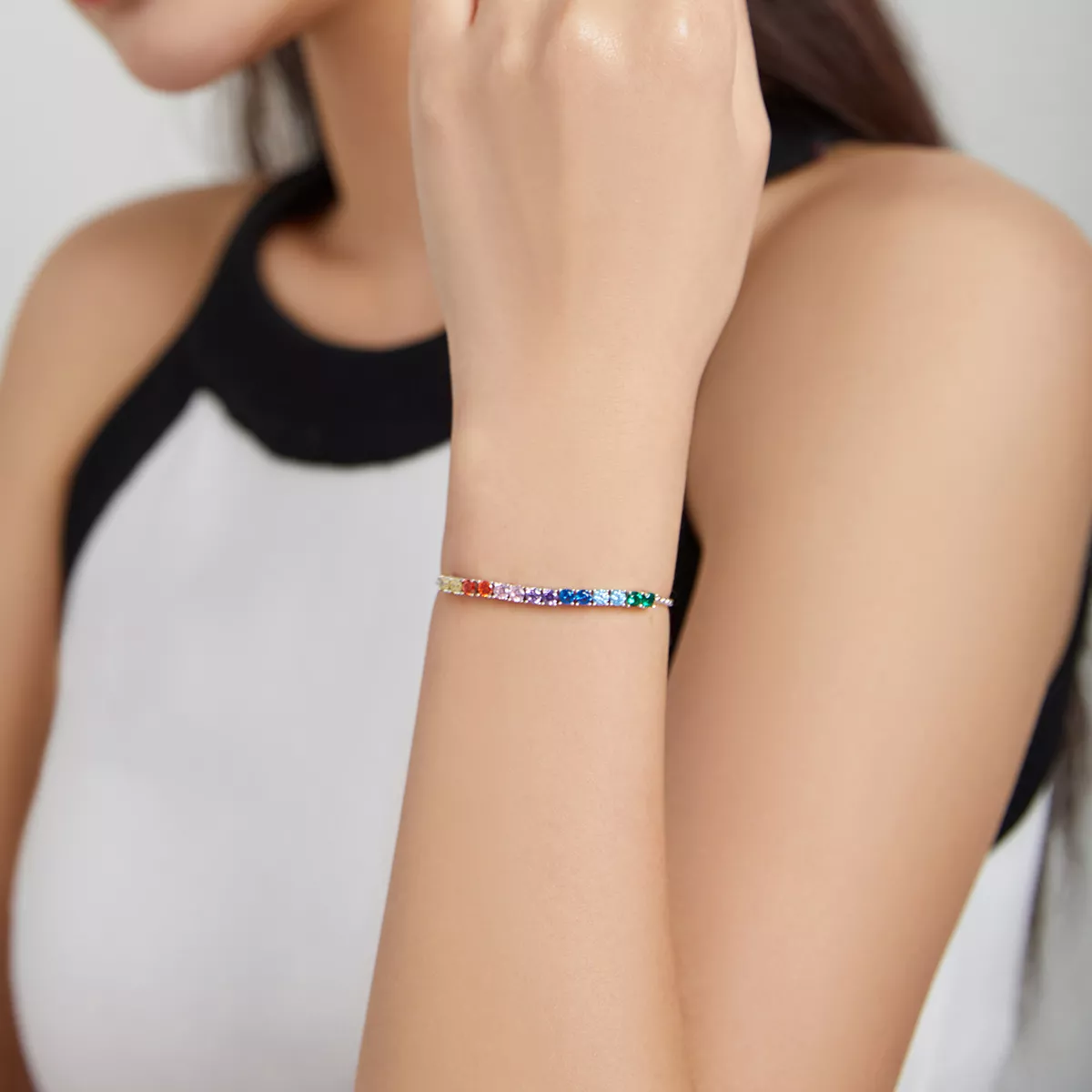 Pulseira Ponte de Arco-Íris estilo Pandora - SCB213