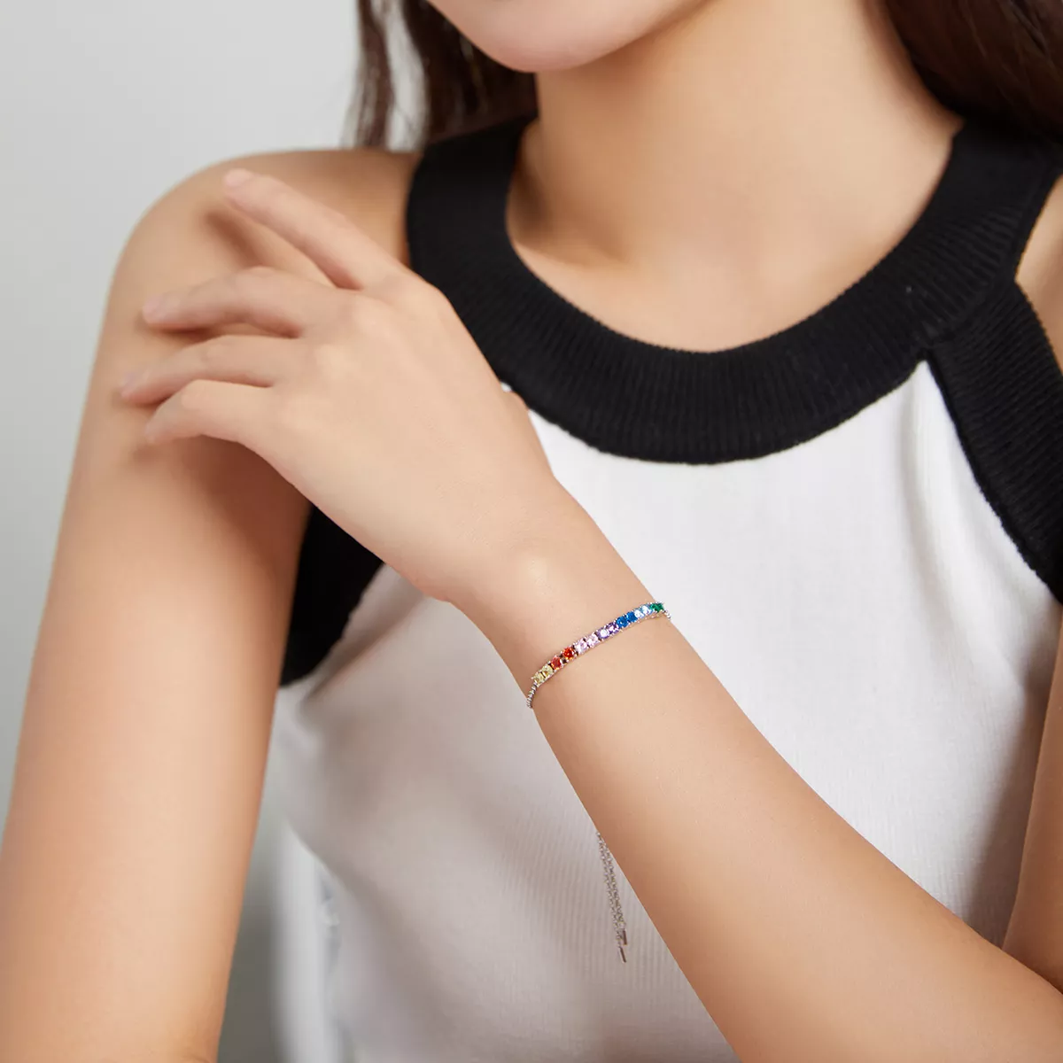 Pulseira Ponte de Arco-Íris estilo Pandora - SCB213