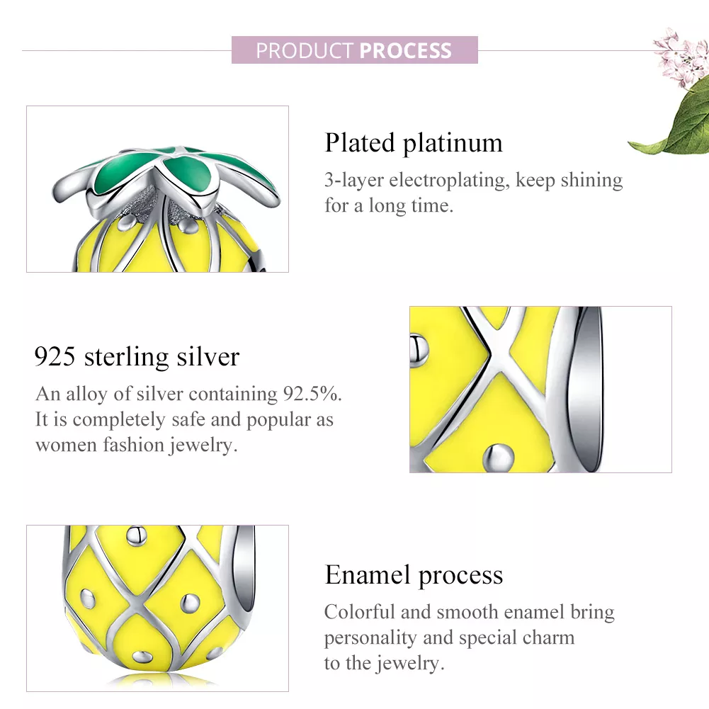 Charm Abacaxi life Pandora - BSC128