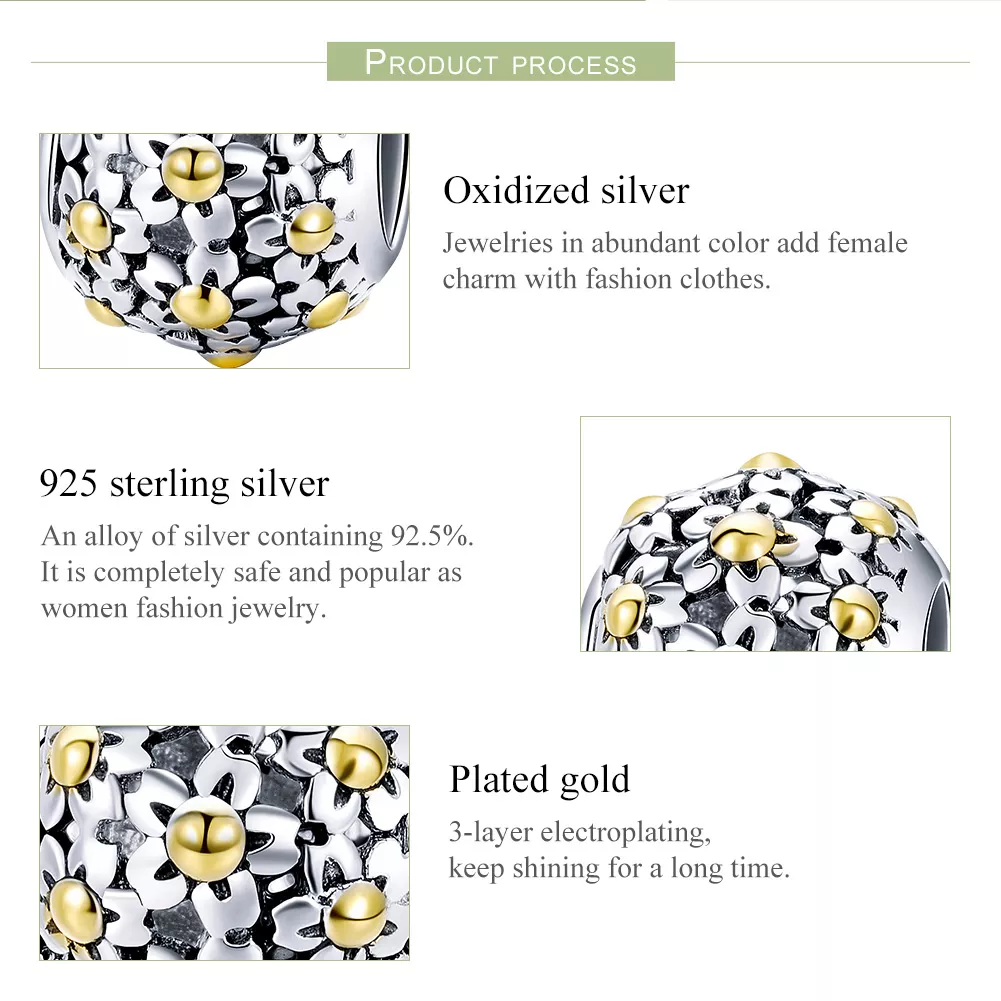 Charm Abraço das flores estilo Pandora - SCC717