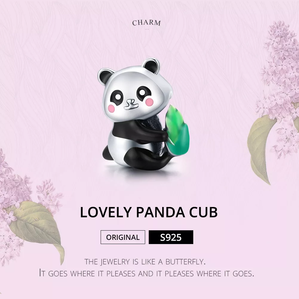 Charm Adorável filhote de panda estilo Pandora - SCC1832