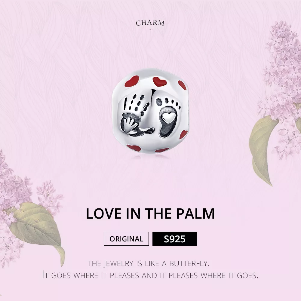 Charm Amor na palma da mão estilo Pandora - SCC1827