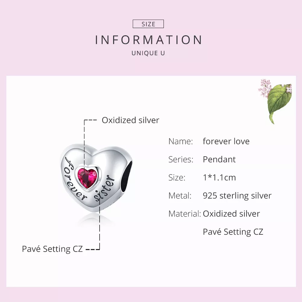 Charm Amor para sempre estilo Pandora - SCC1835