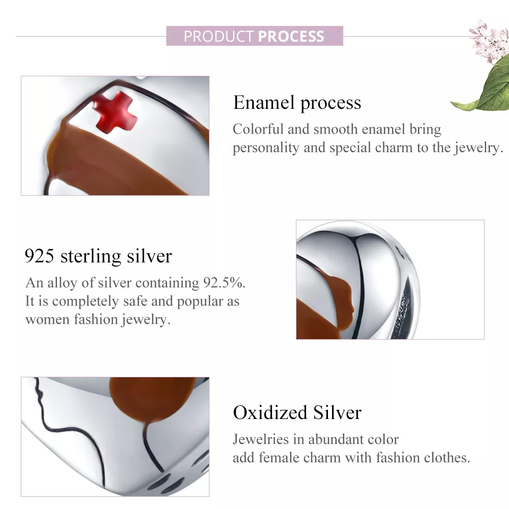 Charm Anjo em enfermeira branca estilo Pandora - SCC1547