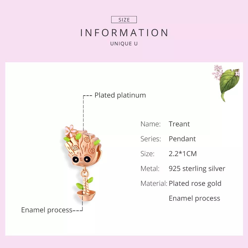Charm Baby Groot life Pandora Rosa - BSC130