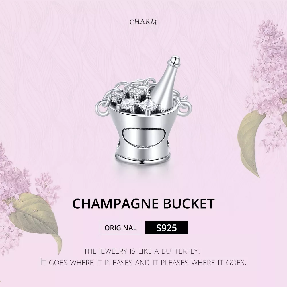 Charm Balde de champanhe estilo Pandora - SCC1687