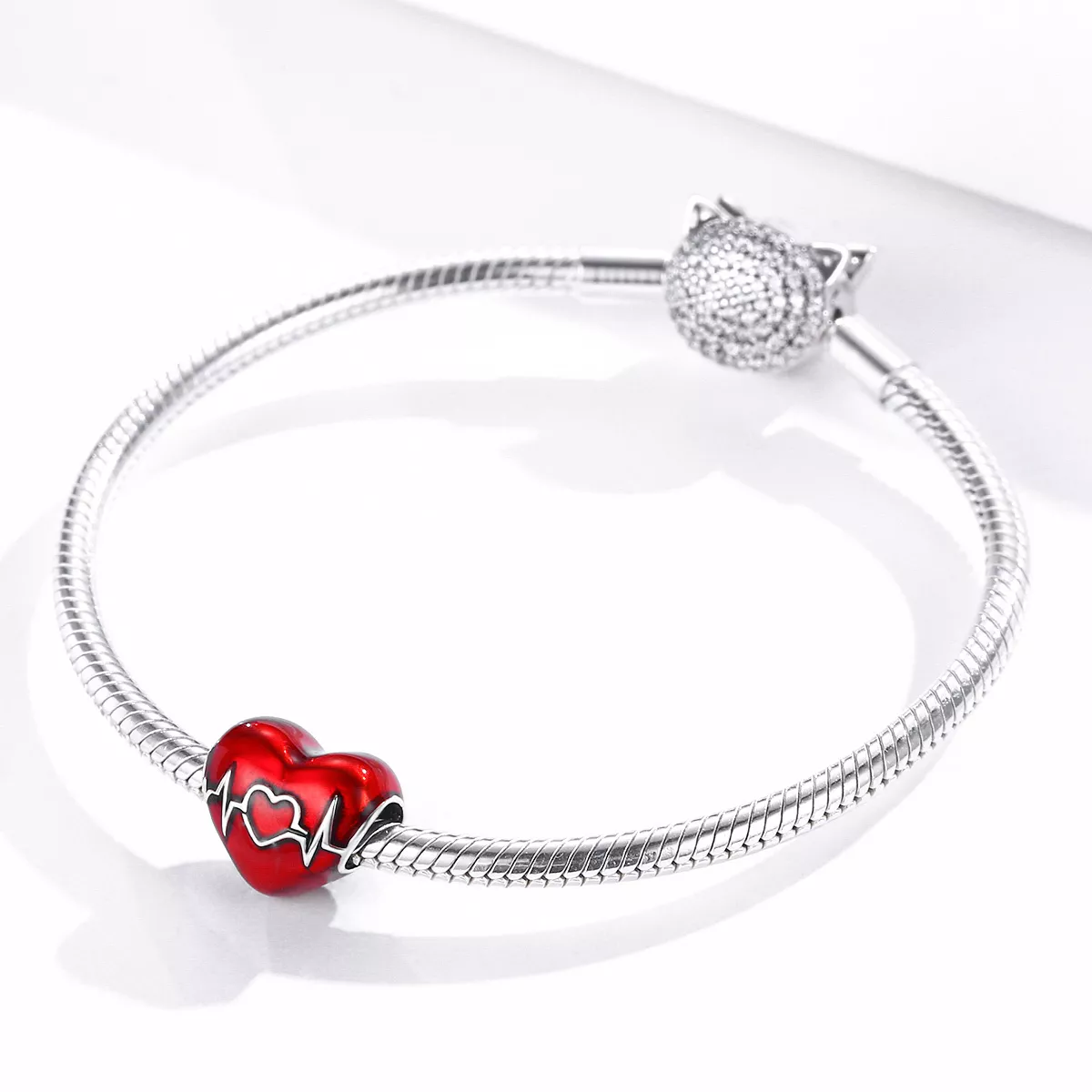 Charm Batimento cardíaco vermelho do amor estilo Pandora - SCC1569