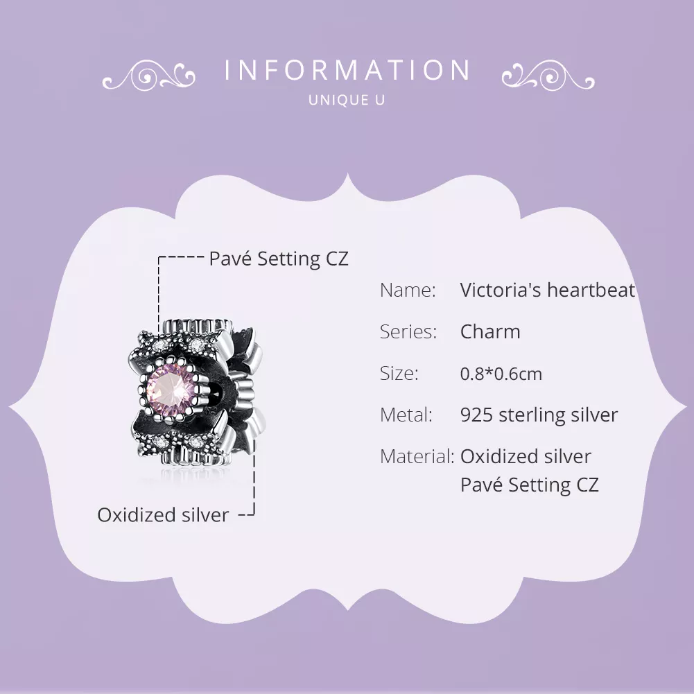 Charm Batimentos cardíacos de Victoria estilo Pandora - SCC1784