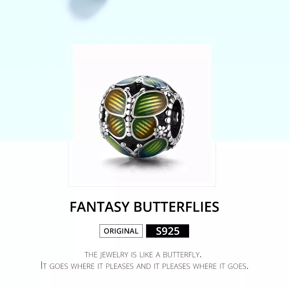 Charm Borboletas fantasia estilo Pandora - SCC1705