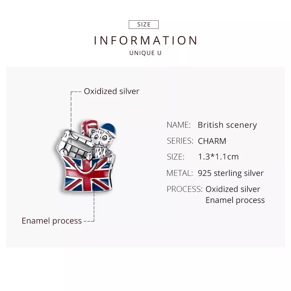 Charm Brindes britânicos estilo Pandora - SCC1740