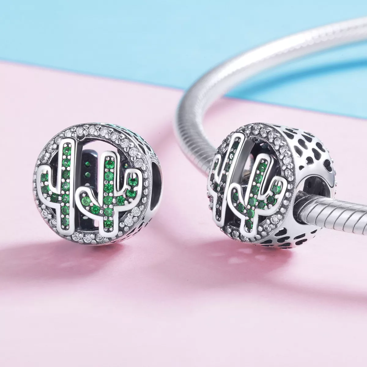 Charm Cacto Verde Vibrante estilo Pandora - SCC918