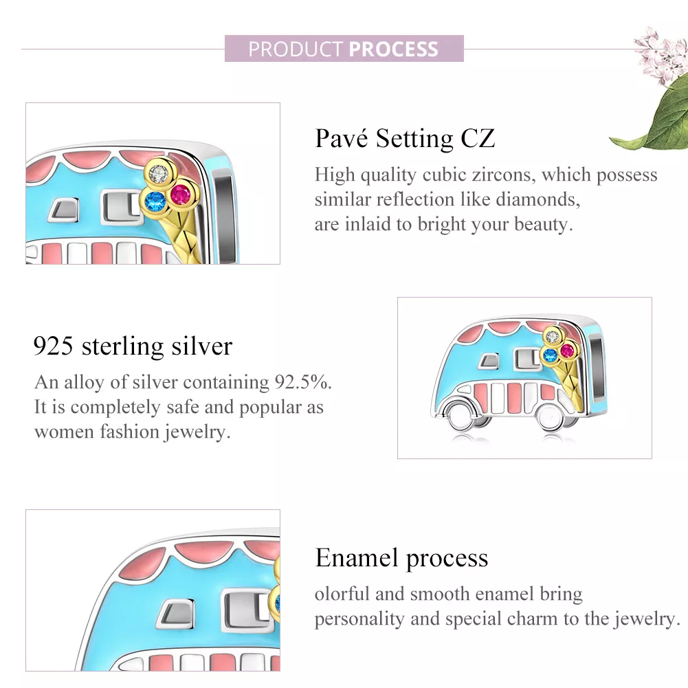 Charm Carrinha de gelados estilo Pandora - BSC163