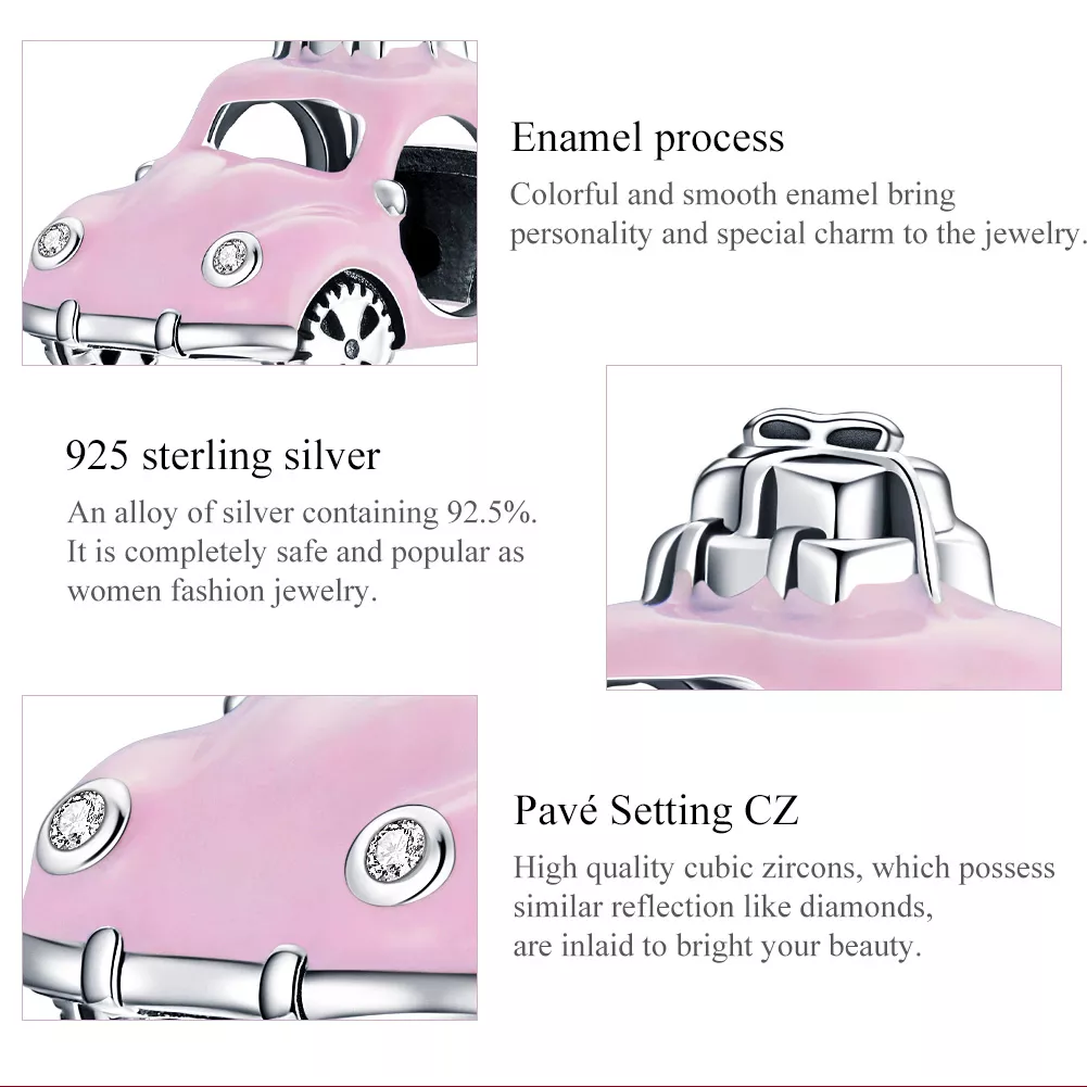 Charm Carro rosa life Pandora - SCC1738
