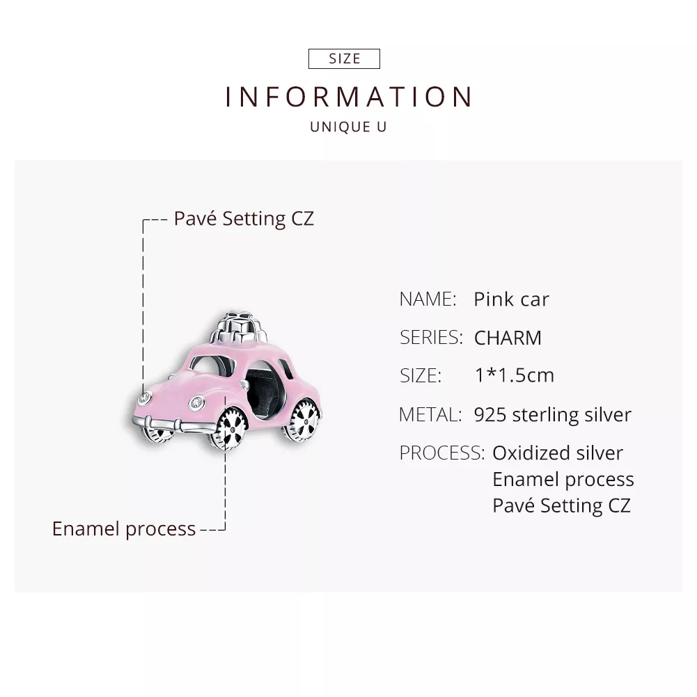 Charm Carro rosa life Pandora - SCC1738