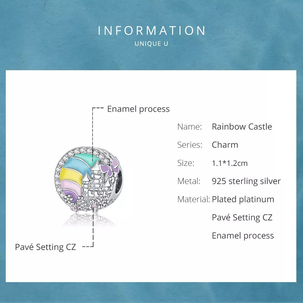 Charm Castelo do arco-íris estilo Pandora - SCC1585