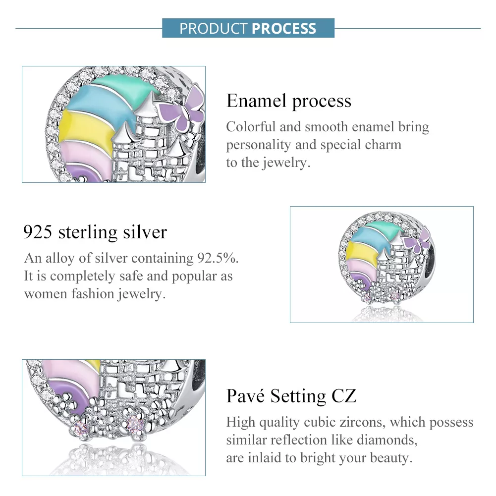 Charm Castelo do arco-íris estilo Pandora - SCC1585