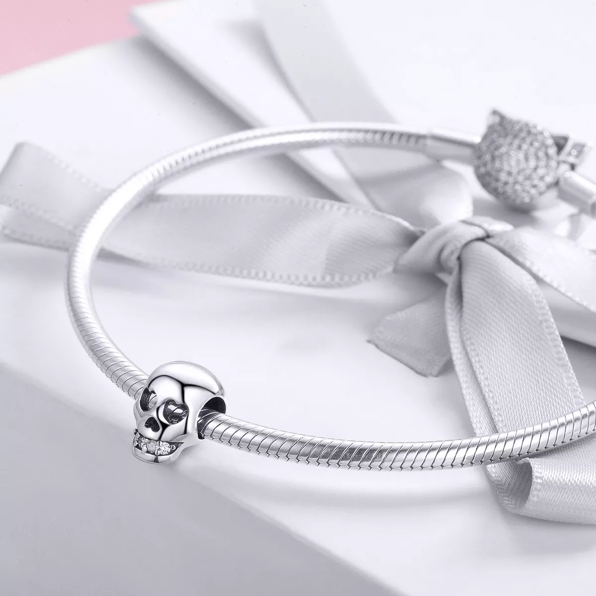 Charm Caveira Branca life Pandora - SCC965