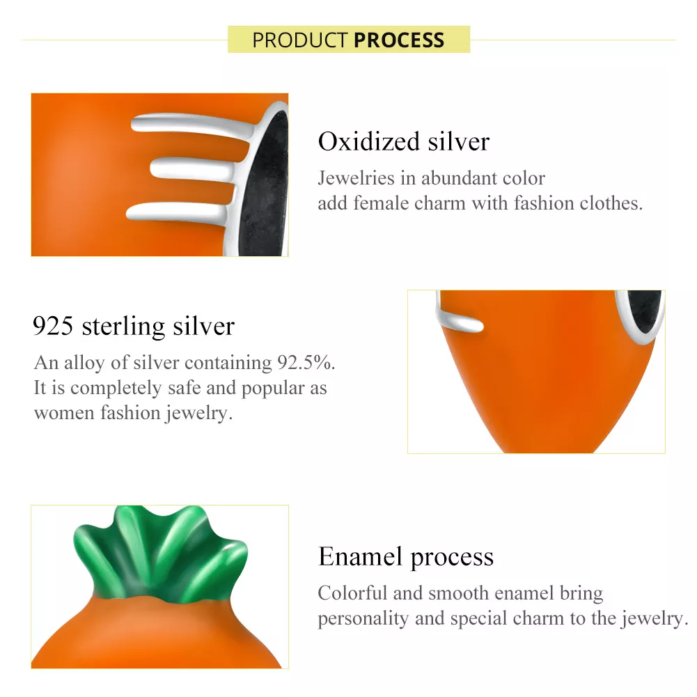 Charm Cenoura fofa life Pandora - SCC1591