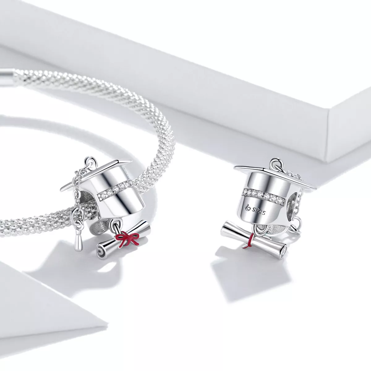 Charm Chapéu de formatura da faculdade estilo Pandora - BSC357