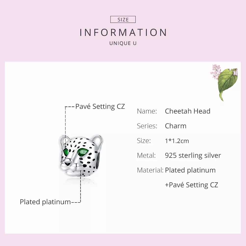 Charm Cheetah Head life Pandora - SCC1675
