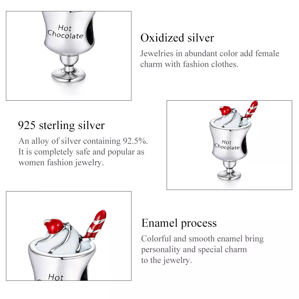 Charm Chocolate quente estilo Pandora - SCC1495