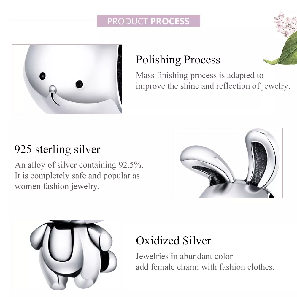 Charm Coelhinho bonitinho estilo Pandora - SCC1517