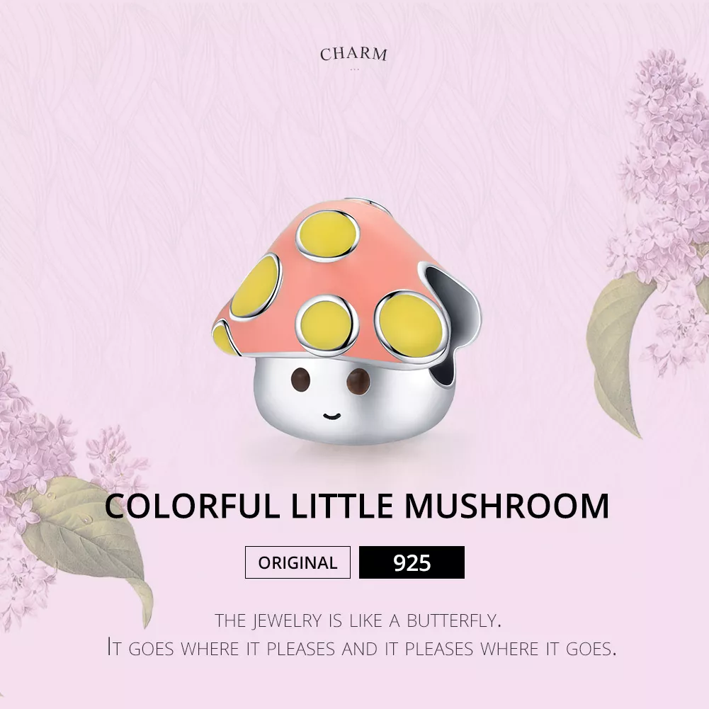 Charm Cogumelos Coloridos estilo Pandora - SCC1853
