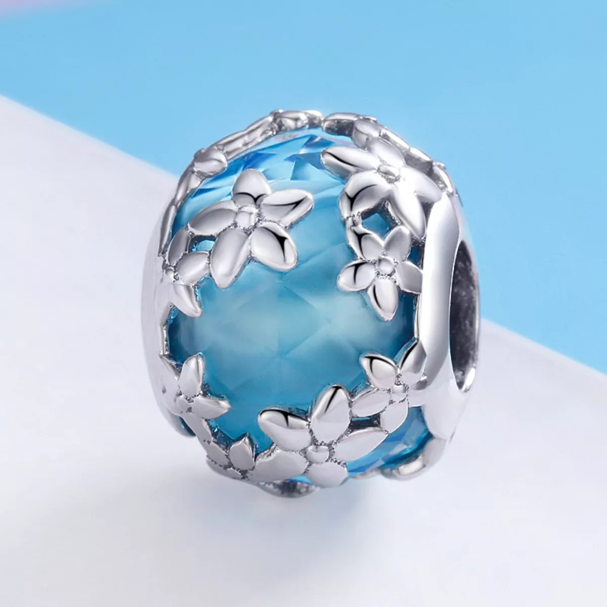 Charm Confissão de Margarida Aquamarine estilo Pandora - SCC878