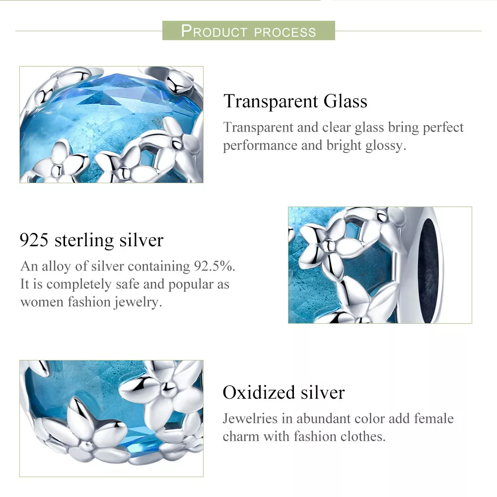 Charm Confissão de Margarida Aquamarine estilo Pandora - SCC878