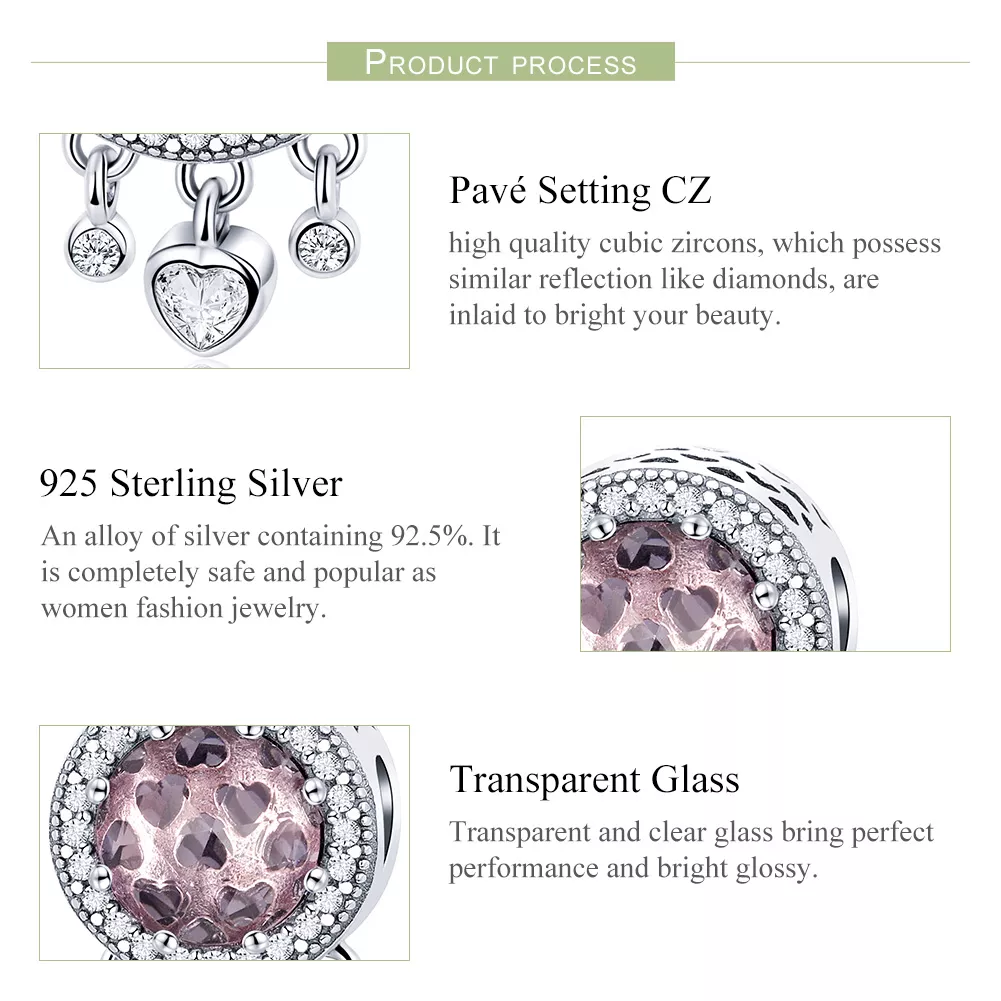 Charm Coração Brilhante estilo Pandora - SCC998