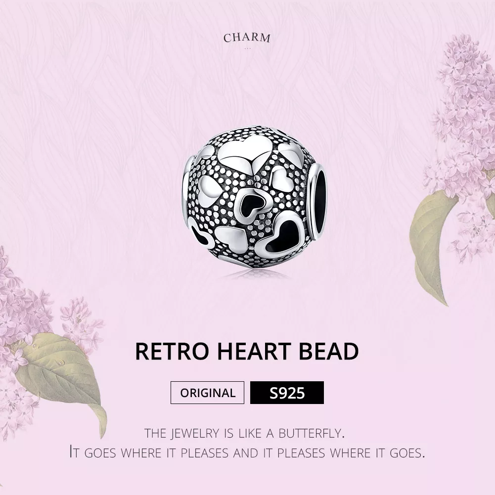 Charm Coração Retro life Pandora - SCC1451