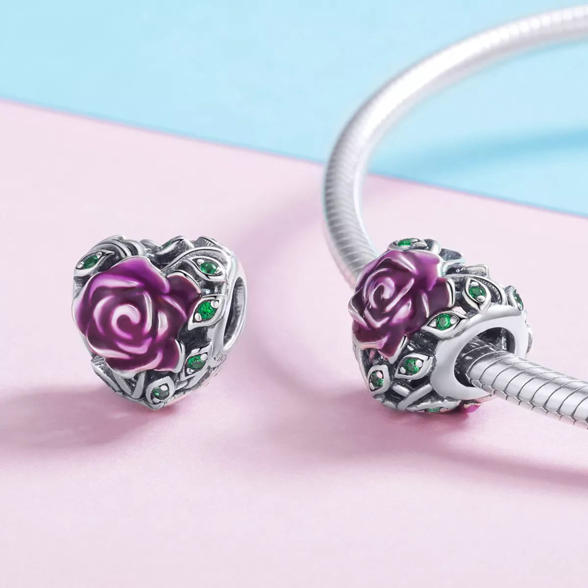 Charm Coração rosa life Pandora - SCC927