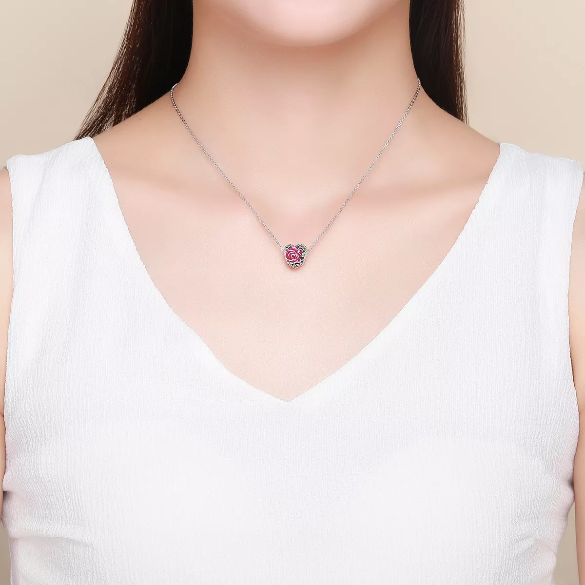 Charm Coração rosa life Pandora - SCC927