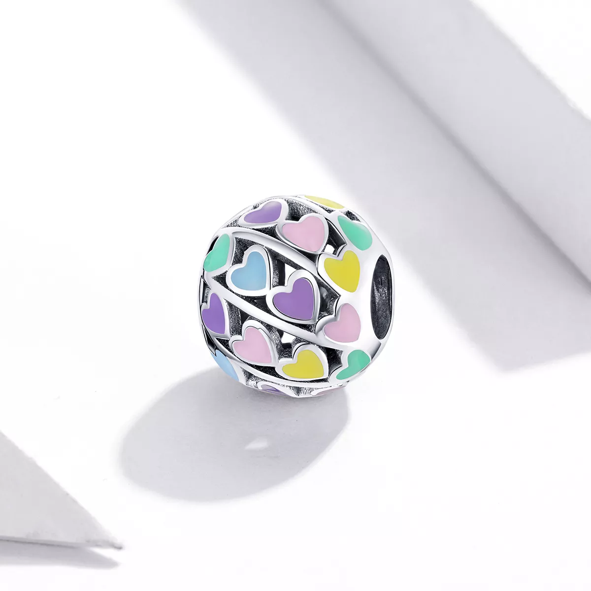 Charm Corações Coloridos estilo Pandora - SCC1758
