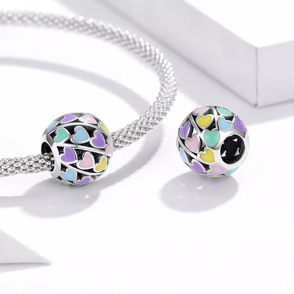 Charm Corações Coloridos estilo Pandora - SCC1758