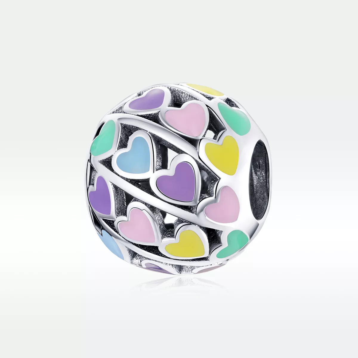 Charm Corações Coloridos estilo Pandora - SCC1758