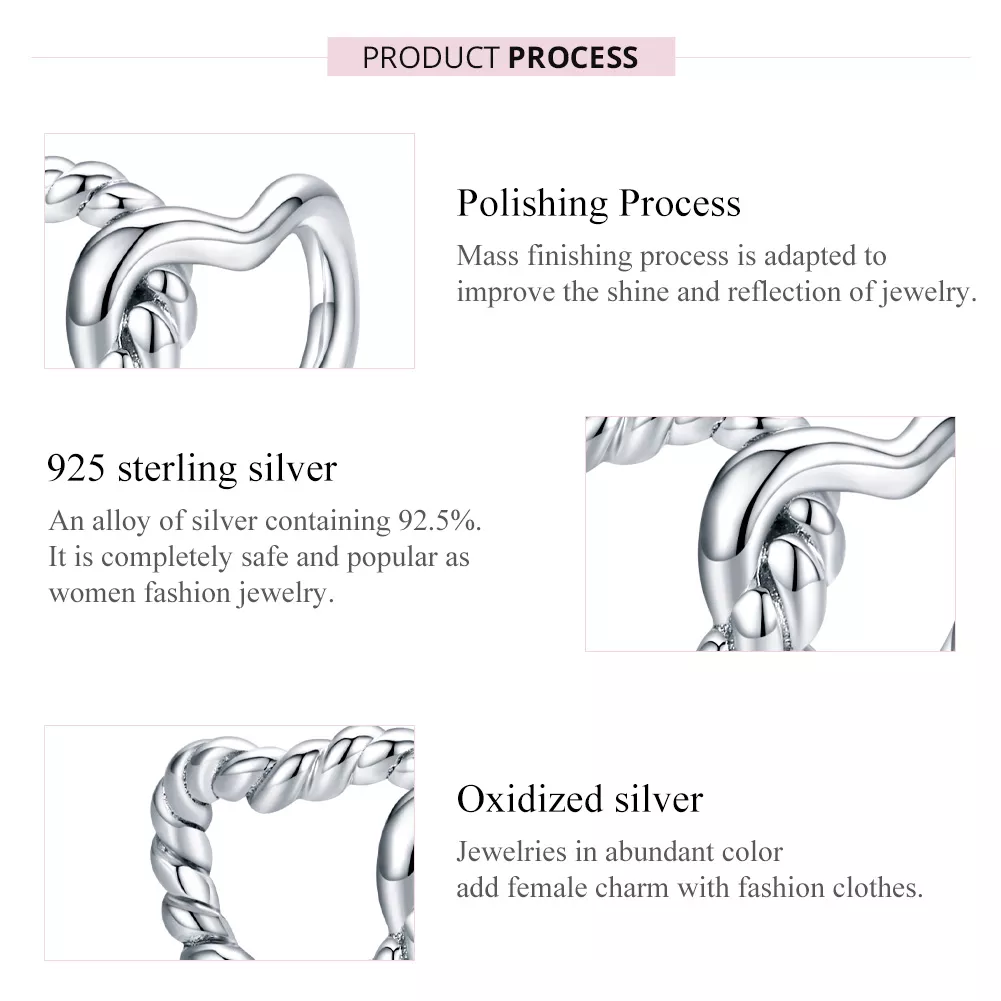 Charm Corações entrelaçados estilo Pandora - SCC1563